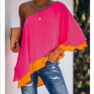 Vici Cosmos Layered One Shoulder Blouse